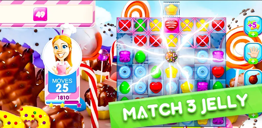 Jelly Kingdom Crush - Match 3  [МОД Много монет] Screenshot 1