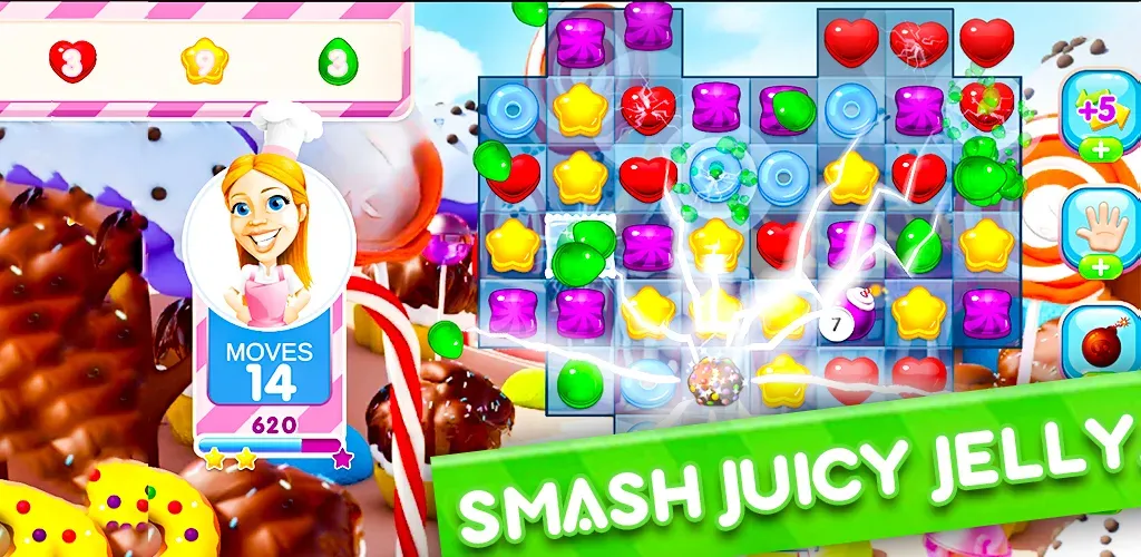 Jelly Kingdom Crush - Match 3  [МОД Много монет] Screenshot 2