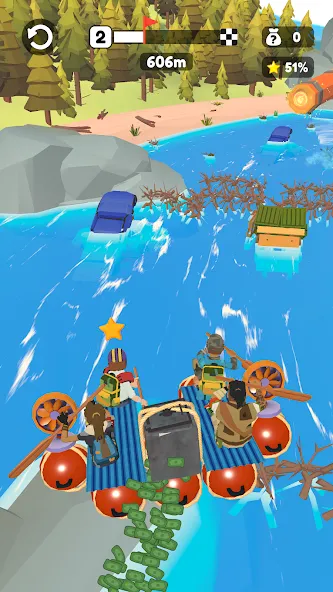 Raft Racing (ДИУАфтинг)  [МОД Много денег] Screenshot 2