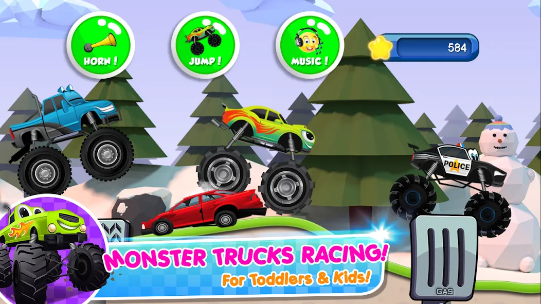 Monster Trucks Game for Kids 2 (Монстр Тракс Игра для Детей 2)  [МОД Все открыто] Screenshot 1