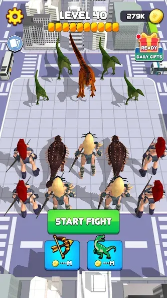 Dinosaur Monster Fight Battle (Бамбам Монстр Против 100 Дверей)  [МОД Бесконечные монеты] Screenshot 1