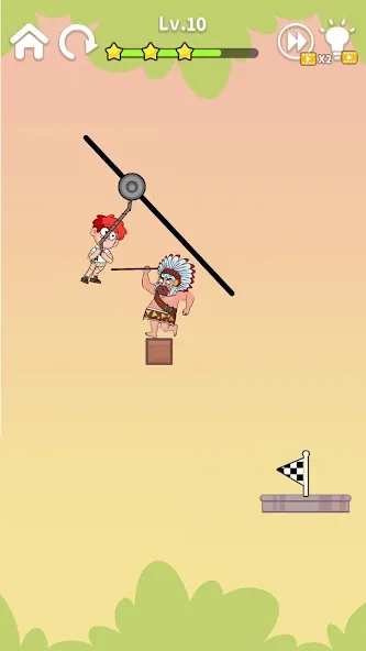 Zipline Rescue: Physics Game (Зиплайн Рескью)  [МОД Много денег] Screenshot 1