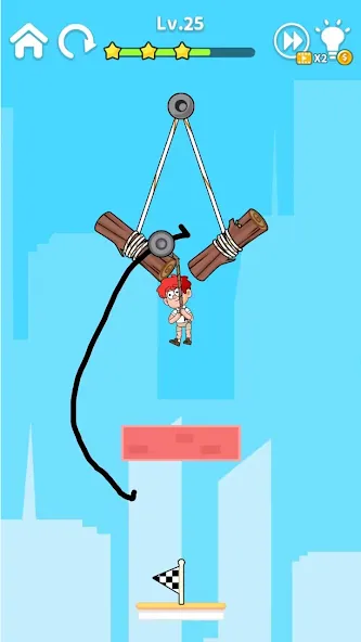 Zipline Rescue: Physics Game (Зиплайн Рескью)  [МОД Много денег] Screenshot 5