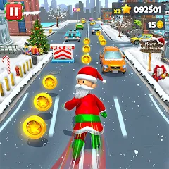 Взломанная Xmas Santa Surfer Running Game (Ксмас Санта Серфер Раннинг Гейм)  [МОД Unlocked] - последняя версия apk на Андроид