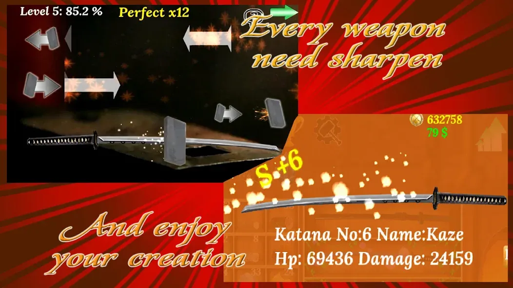 Katana Collection : blacksmith  [МОД Unlocked] Screenshot 4