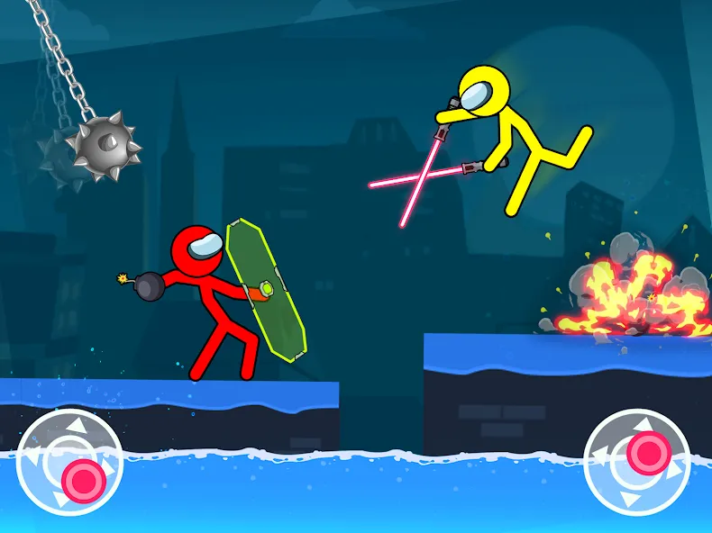 Stick-man Fighting Games  [МОД Много монет] Screenshot 1