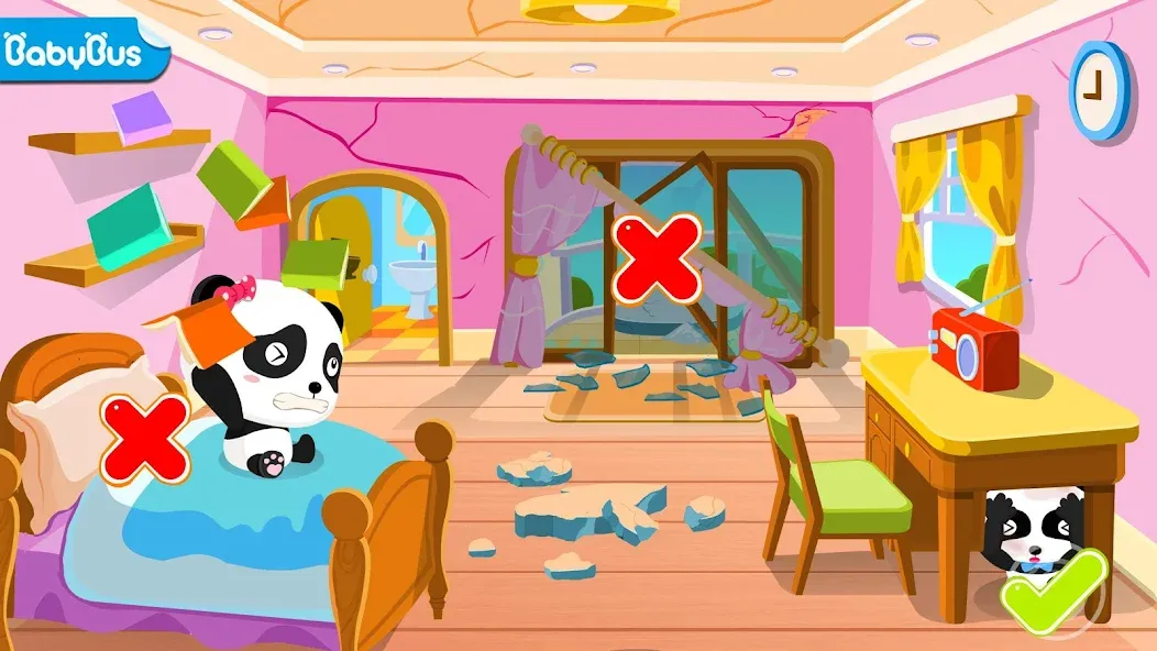 Baby Panda Earthquake Safety 1  [МОД Много денег] Screenshot 1