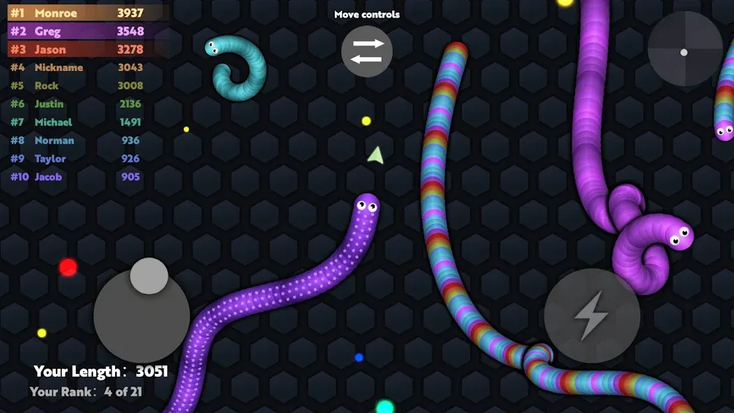 Slide.io - Hungry Snake Game  [МОД Menu] Screenshot 3