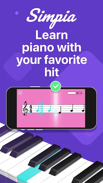 Simpia: Learn Piano Fast (Симпиа)  [МОД Unlocked] Screenshot 1