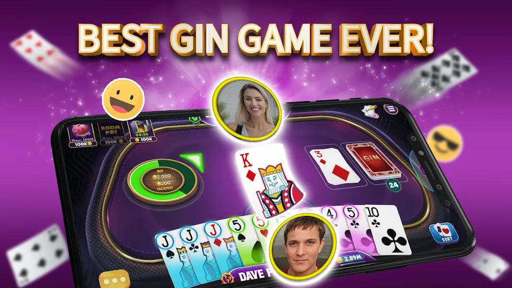 Gin Rummy Elite: Online Game (Джин Рамми)  [МОД Menu] Screenshot 1