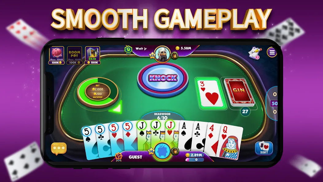 Gin Rummy Elite: Online Game (Джин Рамми)  [МОД Menu] Screenshot 2