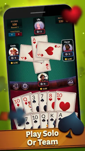 Spades - Offline Card Games (Спейдс)  [МОД Mega Pack] Screenshot 2