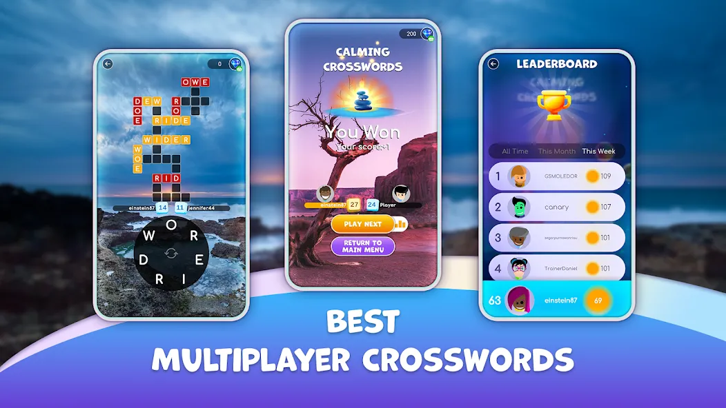 Calming Crosswords Word Puzzle  [МОД Бесконечные монеты] Screenshot 3