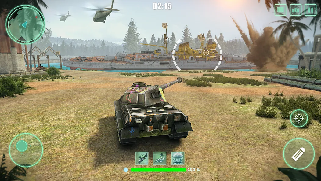 World Tanks War: Offline Games (Танковые военные машины Блиц)  [МОД Бесконечные деньги] Screenshot 1