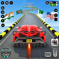 Скачать взломанную GT Car Stunt : Ramp Car Stunts (ДжиТи Кар Стант)  [МОД Бесконечные монеты] - стабильная версия apk на Андроид