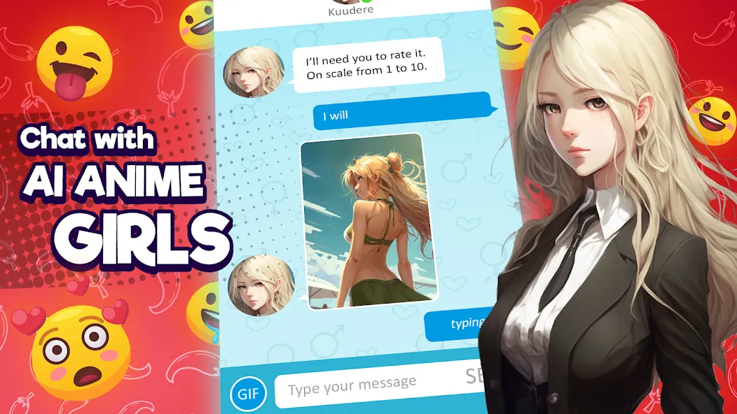 Anime Girlfriend - AI Chat (Аниме Грлфренд)  [МОД Меню] Screenshot 1