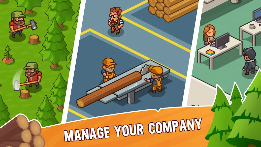 Lumber Inc Tycoon (Ламбер инк тайкун)  [МОД Много монет] Screenshot 2