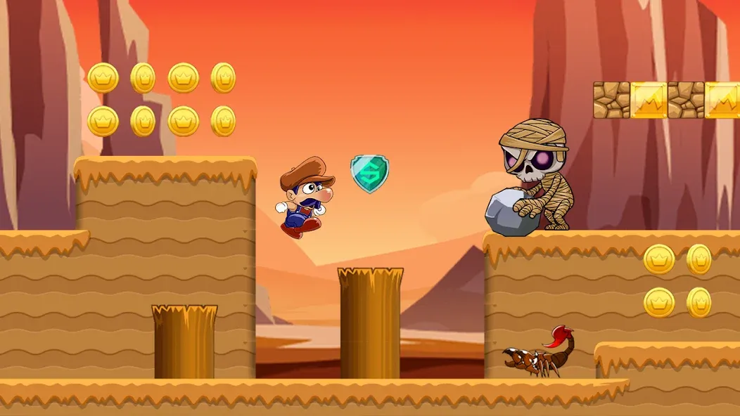 Super Bino Go:Adventure Jungle (Супер Бино Го)  [МОД Много монет] Screenshot 2