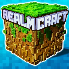 Скачать взломанную Mini Block Craft Realm Craft (РеалмКрафт)  [МОД Unlimited Money] - последняя версия apk на Андроид