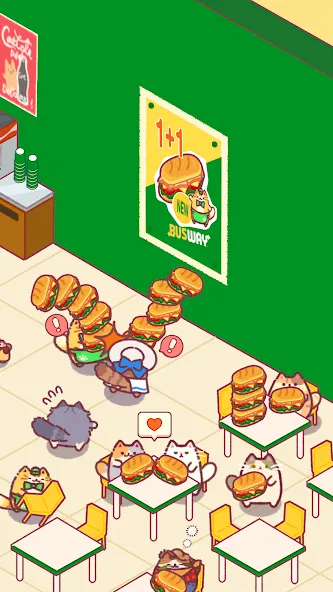 Cat Snack Bar: Cute Food Games (Кэт Снэк Бар)  [МОД Mega Pack] Screenshot 3