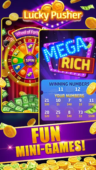 Lucky Cash Pusher Coin Games (Лаки Кэш Пушер Коин Геймс)  [МОД Unlocked] Screenshot 4