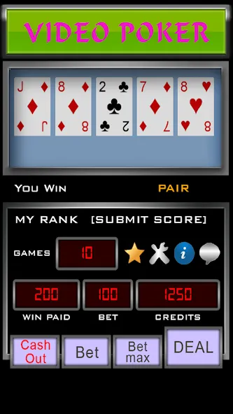 Video Poker (Видео Покер)  [МОД Много монет] Screenshot 1