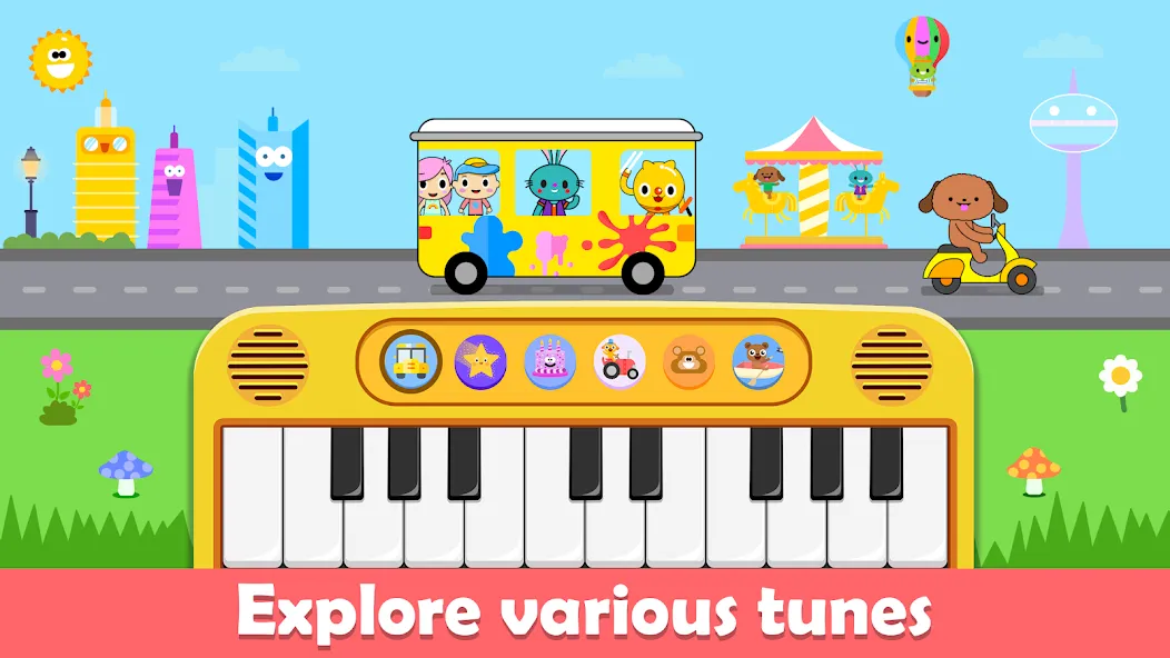 Baby Piano Kids Music Games  [МОД Unlocked] Screenshot 1