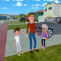 Скачать взломанную Super Dad Virtual : Happy Game  [МОД Unlocked] - стабильная версия apk на Андроид