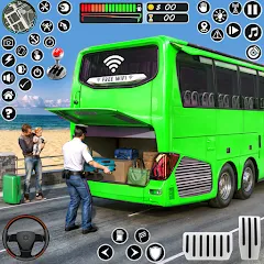 Скачать взломанную Coach Tourist Bus City Driving  [МОД Все открыто] - стабильная версия apk на Андроид