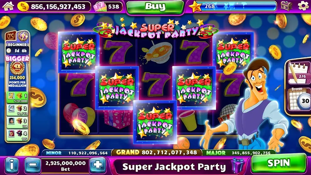 Jackpot Party Casino Slots (Джекпот Пати)  [МОД Много монет] Screenshot 4