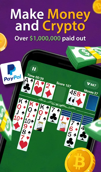 Solitaire - Make Money  [МОД Много монет] Screenshot 1