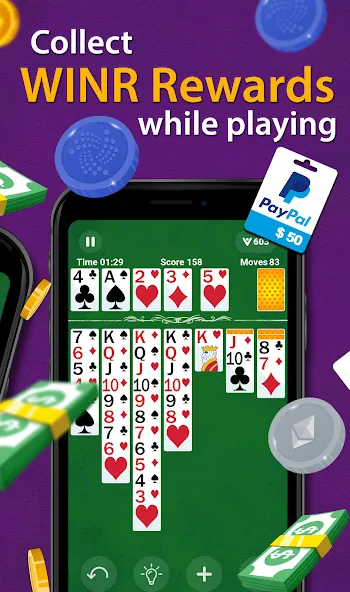 Solitaire - Make Money  [МОД Много монет] Screenshot 2