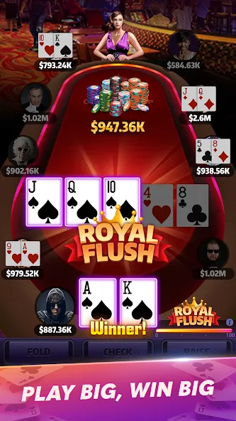 Mega Hit Poker: Texas Holdem (Мега Хит Покер)  [МОД Unlimited Money] Screenshot 2