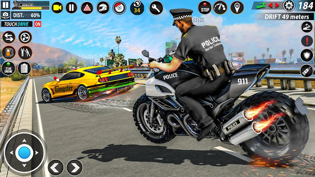 Police Moto Bike Chase Crime (Полицейская мотоциклетная погоня за преступником)  [МОД Unlocked] Screenshot 5