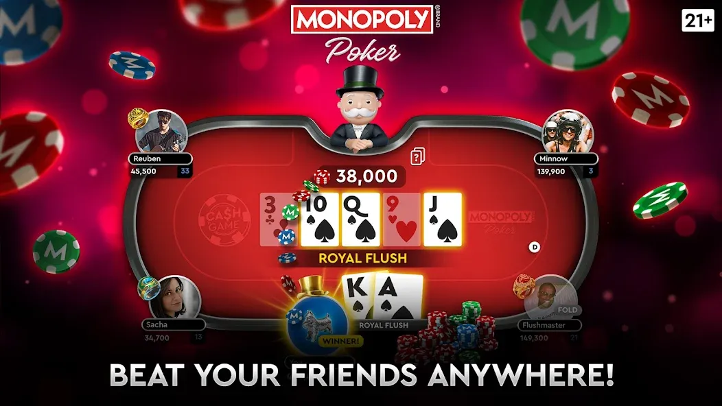 MONOPOLY Poker - Texas Holdem (МОНОПОЛИЯ Покер)  [МОД Много монет] Screenshot 3