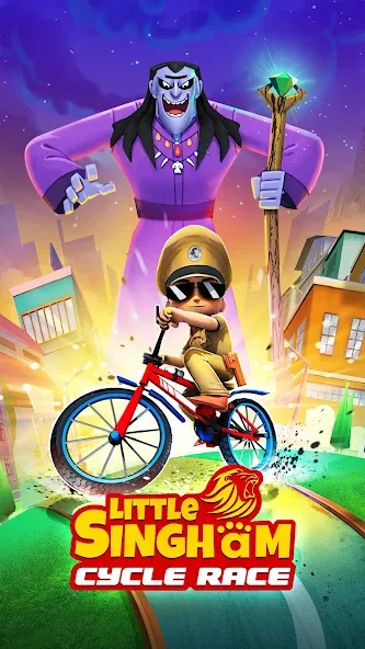 Little Singham Cycle Race (Литл Сингам Велосипедная Гонка)  [МОД Бесконечные деньги] Screenshot 1