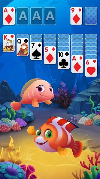 Solitaire Fish Klondike Card (Солитер Карточная игра Клондайк Фиш)  [МОД Mega Pack] Screenshot 1