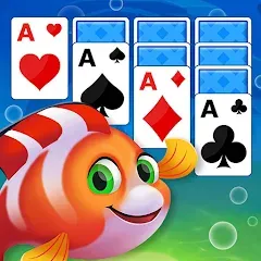 Взломанная Solitaire Fish Klondike Card (Солитер Карточная игра Клондайк Фиш)  [МОД Mega Pack] - полная версия apk на Андроид