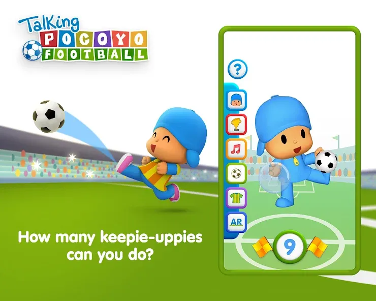 Talking Pocoyo Football  [МОД Бесконечные монеты] Screenshot 1