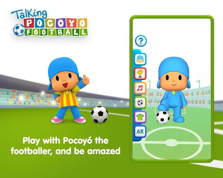 Talking Pocoyo Football  [МОД Бесконечные монеты] Screenshot 2