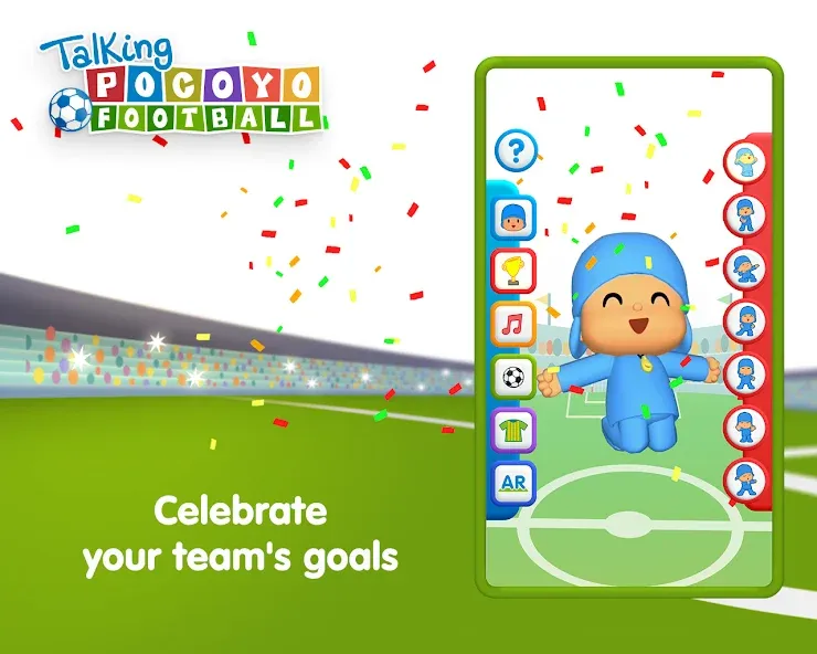 Talking Pocoyo Football  [МОД Бесконечные монеты] Screenshot 3