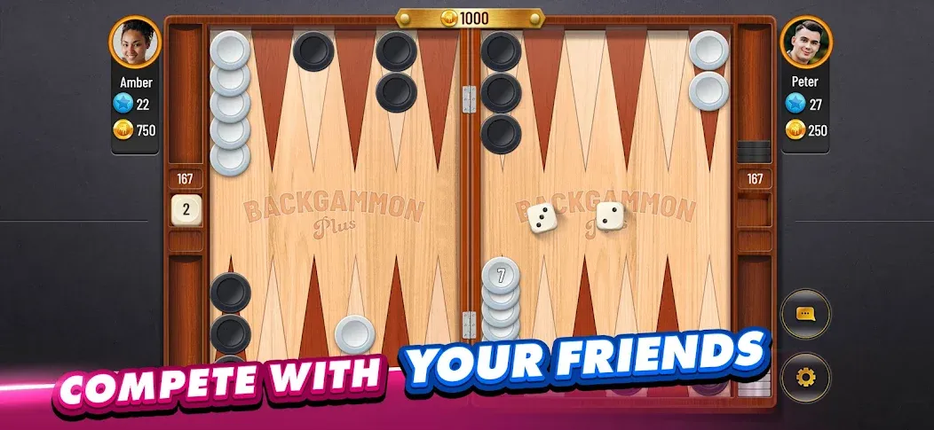 Backgammon Plus - Board Game (Бэкгаммон Плюс)  [МОД Бесконечные монеты] Screenshot 2