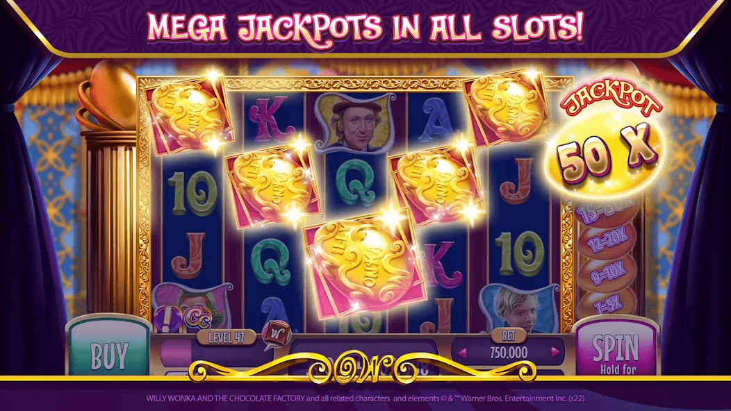 Willy Wonka Vegas Casino Slots (Вилли Вонка Вегас Казино Слоты)  [МОД Бесконечные монеты] Screenshot 4