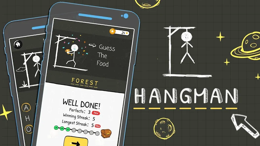 Hangman Words:Two Player Games  [МОД Unlocked] Screenshot 1