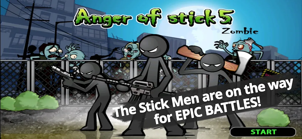 Anger of stick 5 : zombie (Ангер оф стик 5)  [МОД Menu] Screenshot 1