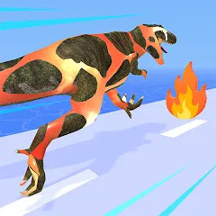 Скачать взломанную Dino Evolution Run 3D (Дино Эволюция Ран 3Д)  [МОД Все открыто] - стабильная версия apk на Андроид