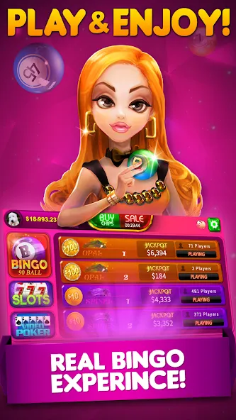 Bingo 90 Live : Vegas Slots (Бинго 90 Лайв)  [МОД Mega Pack] Screenshot 1