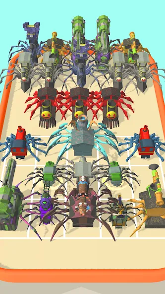 Merge Spider Train  [МОД Меню] Screenshot 2