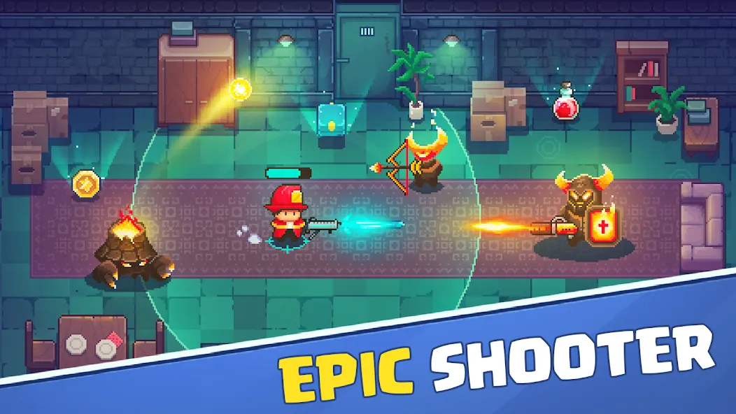 Firefighter: pixel shooter  [МОД Mega Pack] Screenshot 1