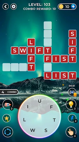 WOW4:Word Connect Offline Word (ВАУ 4)  [МОД Бесконечные монеты] Screenshot 1